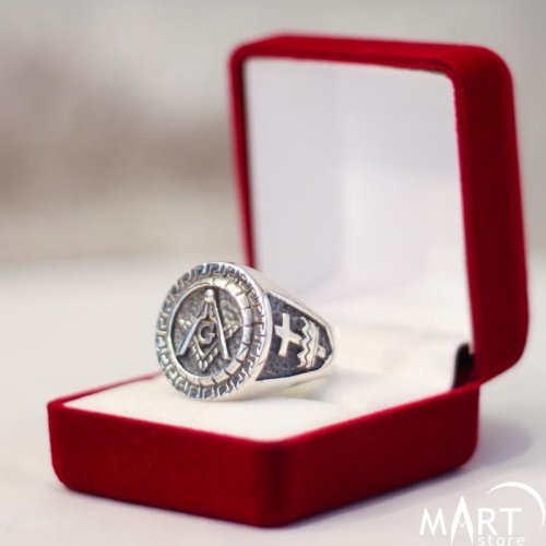 Knights Templar 18k gold ring for men